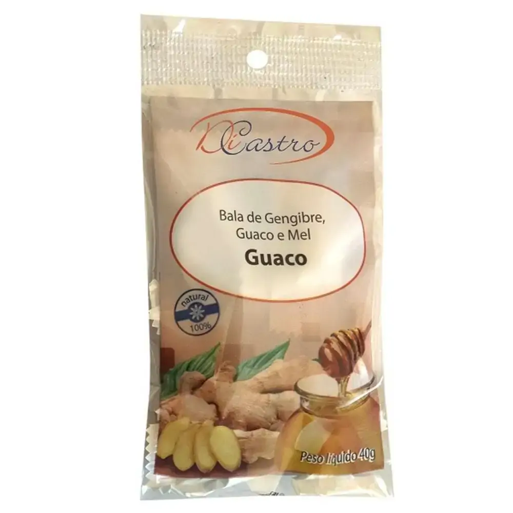 Bala De Gengibre Guaco E Mel 40g Di Castro