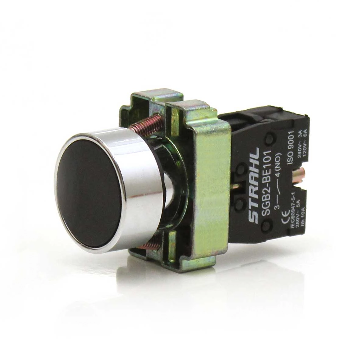 Botão De Pulso Para Comando Metálico 220v Strahl Preto