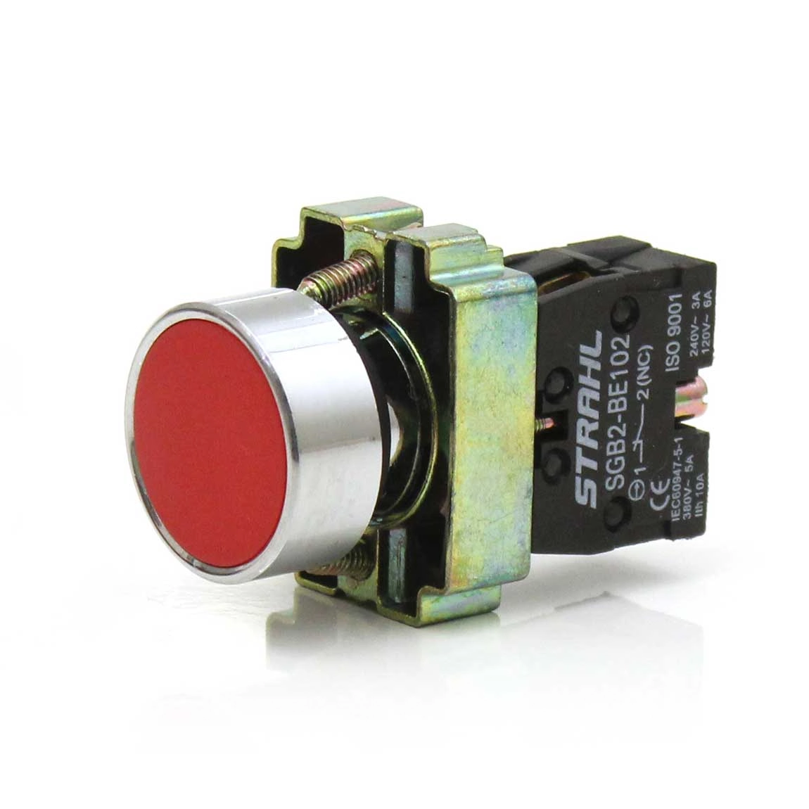 Botão De Pulso Para Comando Metálico 220v Strahl Vermelho
