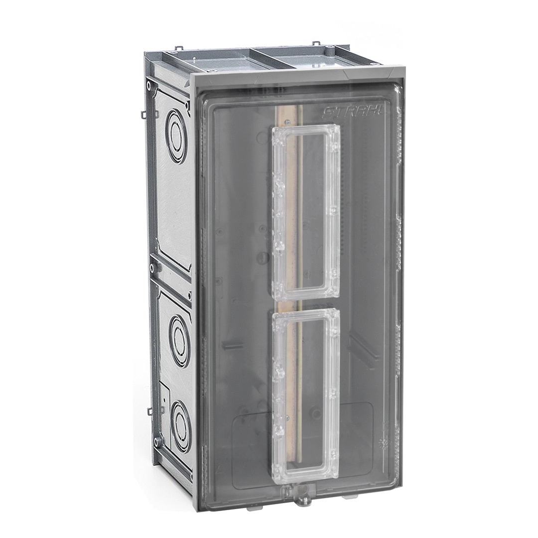 Caixa Para Disjuntor Din De Medição Agrupada Visor Para 20 Polos Muro Lateral Strahl 3091/20-din