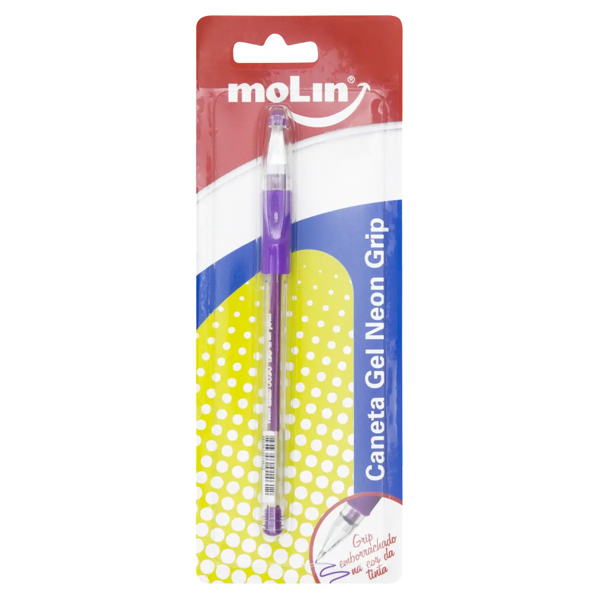 Caneta Gel Roxa 0,7mm Molin Neon Grip
