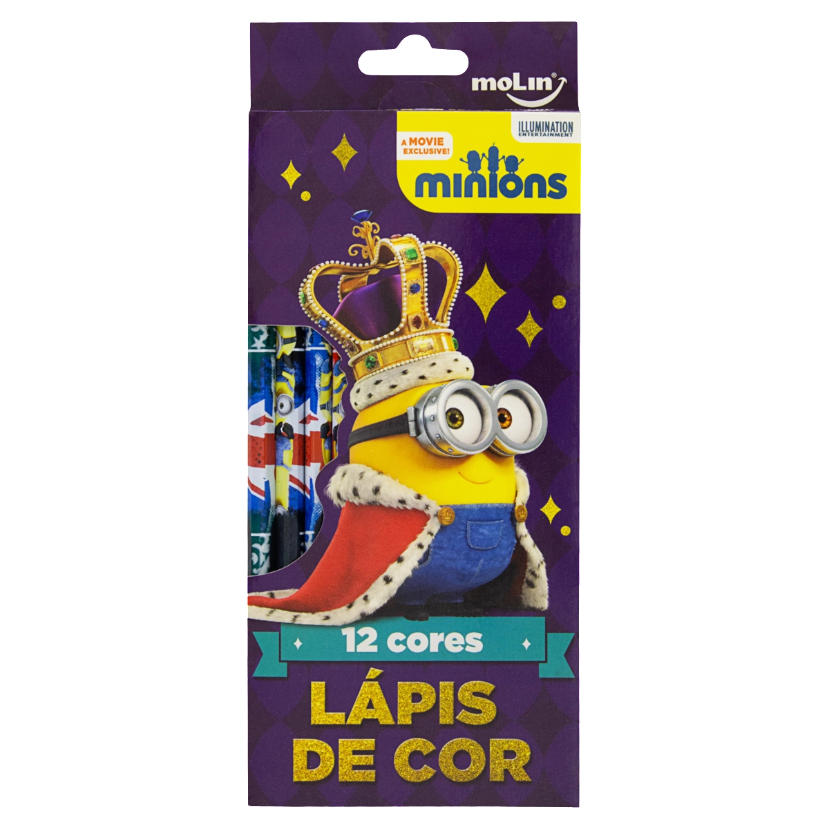 Lápis De Cor 12 Cores Minions Molin 12 Unidades