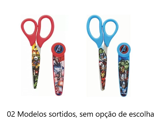 Tesoura Escolar Cprotetor Avengers Sortido 22279 Molin Bt 1 Un