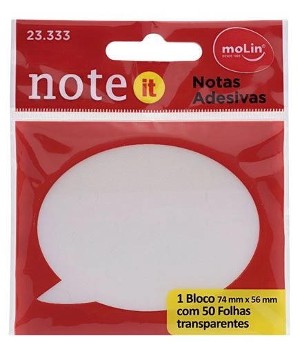 Notas Adesivas Transparente Balao 56mmx74mm C/50