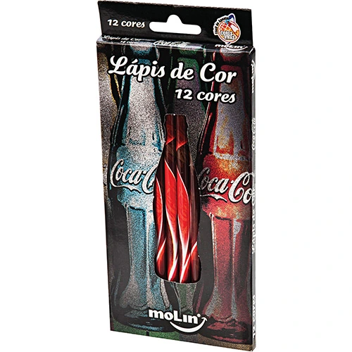 Lápis De Cor Molin Redondo Coca Cola 12 Cores