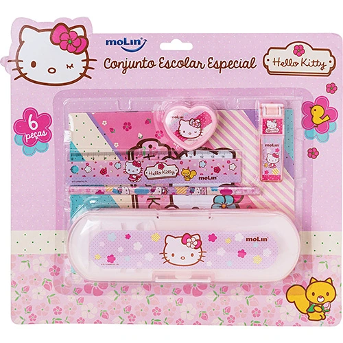 Kit Escolar Molin Especial Hello Kitty 6 Peças