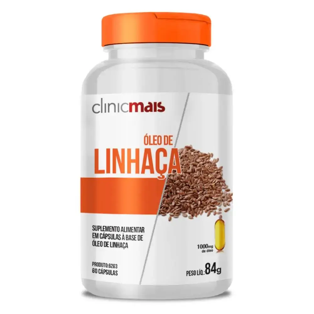 óleo De Linhaça 60 Cápsulas 1000mg Cada Chá Mais