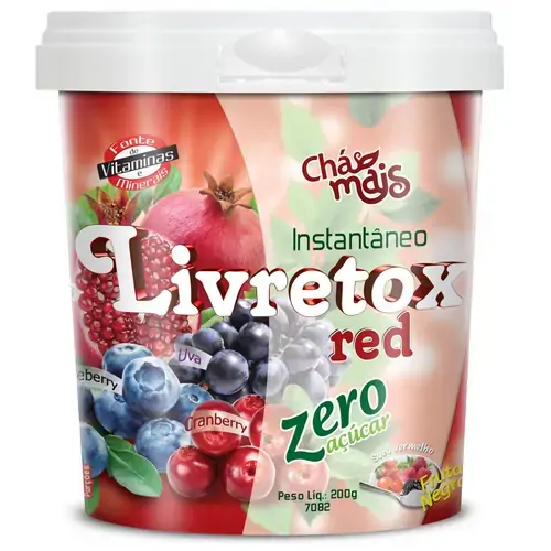 Livretox Detox Red Instantâneo Frutas Negras Zero Açúcar
