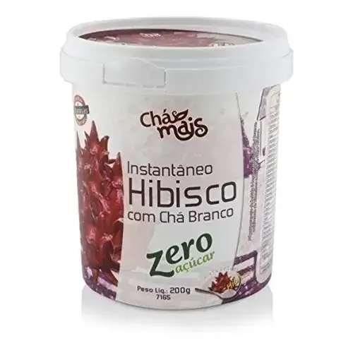 Hibisco Com Chá Branco Instantâneo Zero Açúcar 200g Chamais