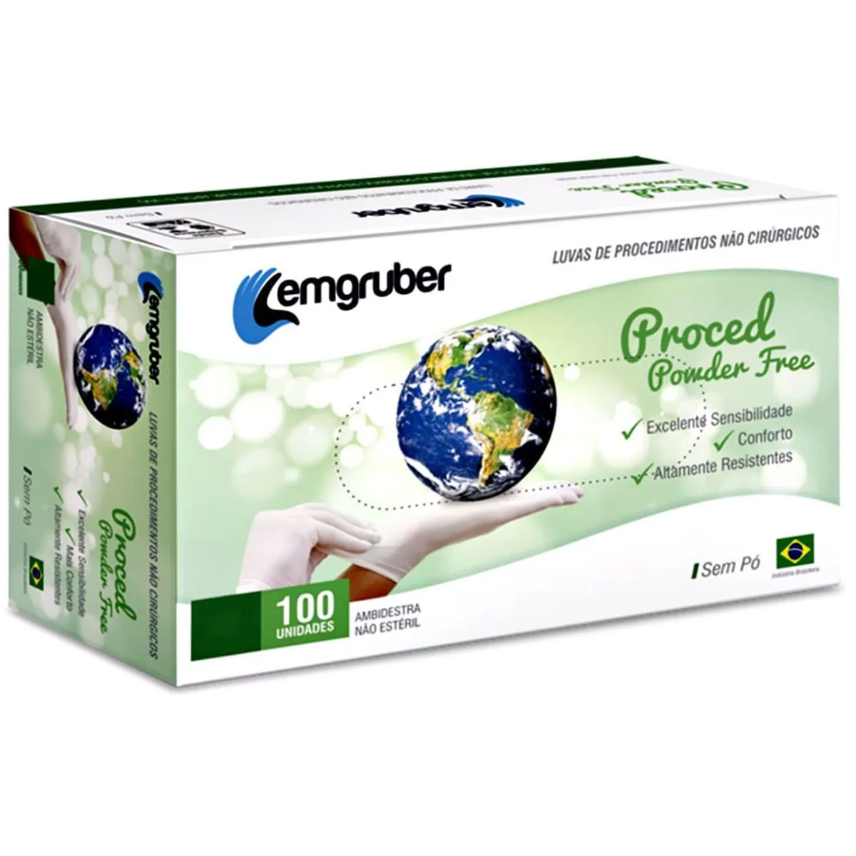 Luva De Procedimentos Proced Powder Free Lemgruber Sem Pó Pp