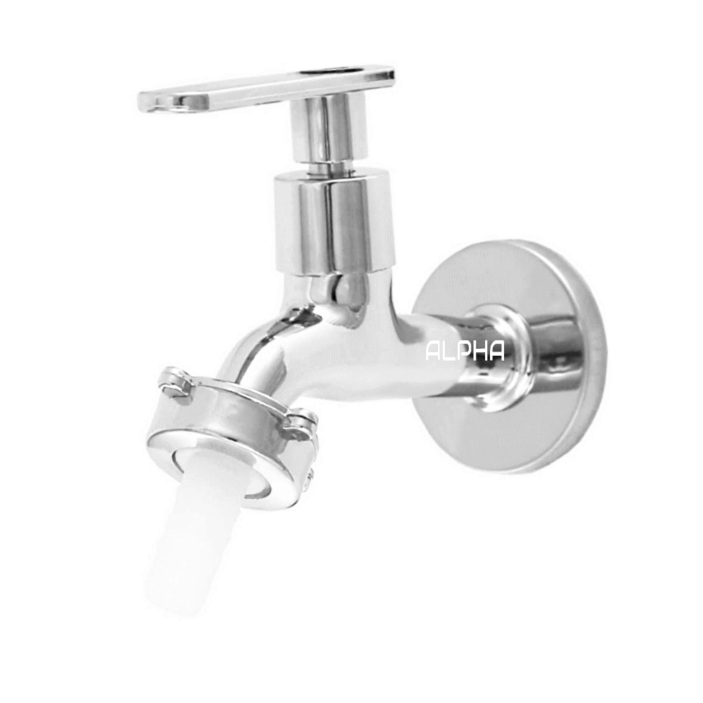 Torneira Para Jardim Tanque Metal Alavanca Cromada 1128 C-73 Prateado