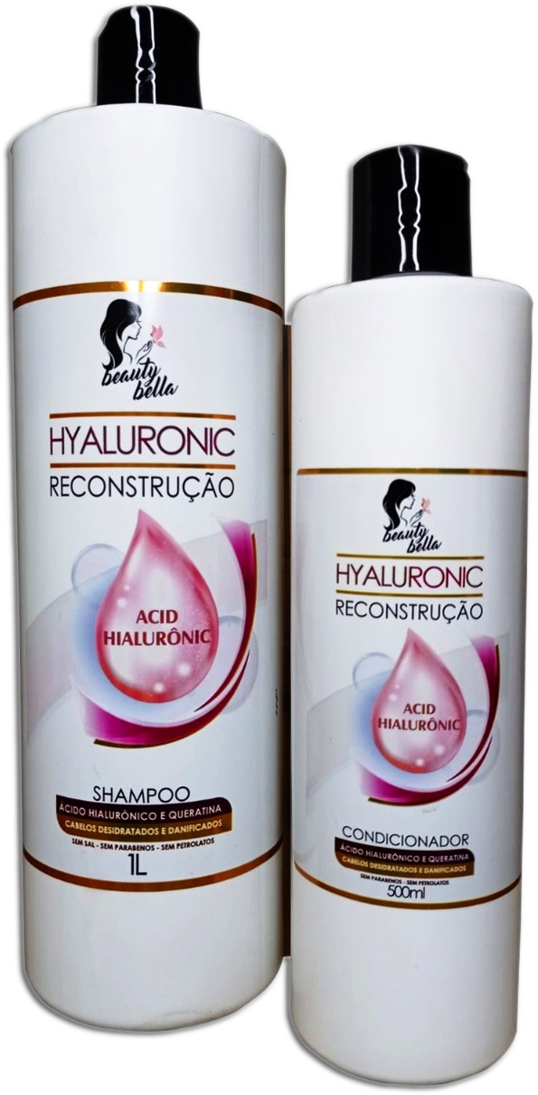 Kit Beauty Sh 1l Co 500ml Acido Hialuronico E Keratina