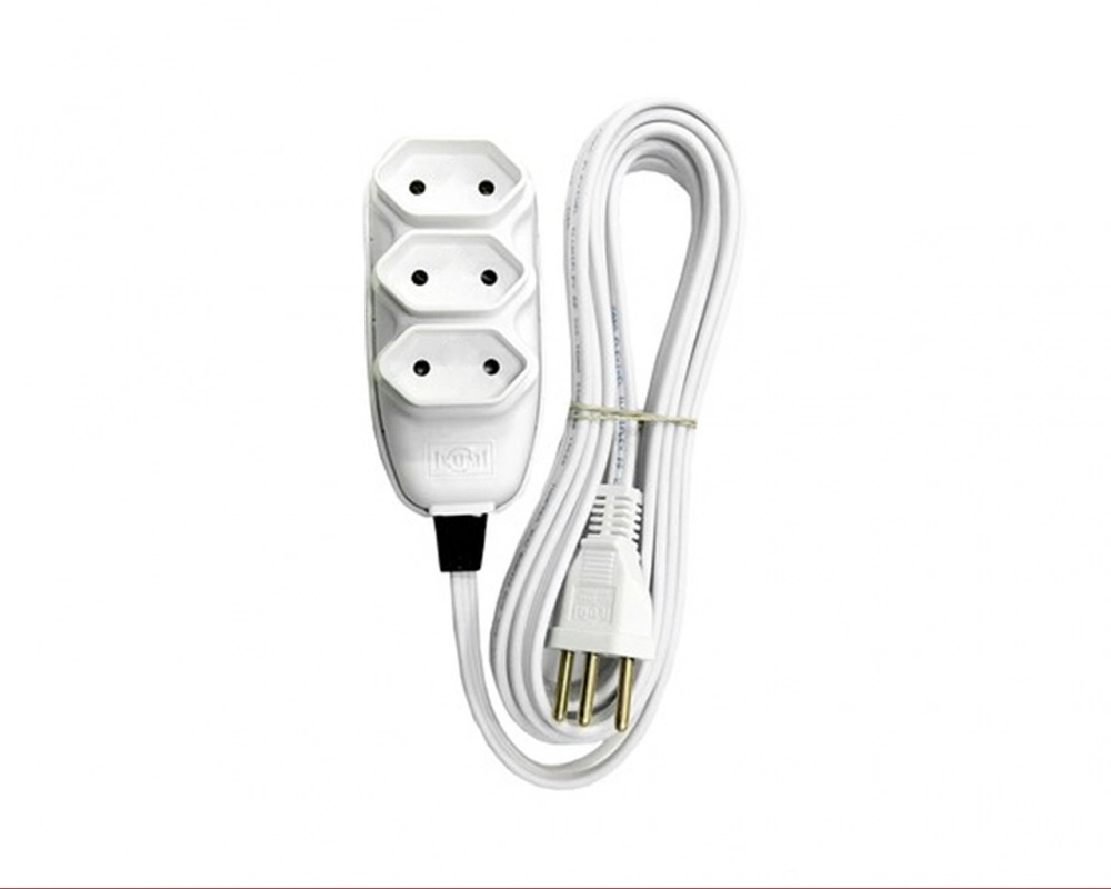 Extensao Ilumi 2 Pinos 3m Branca