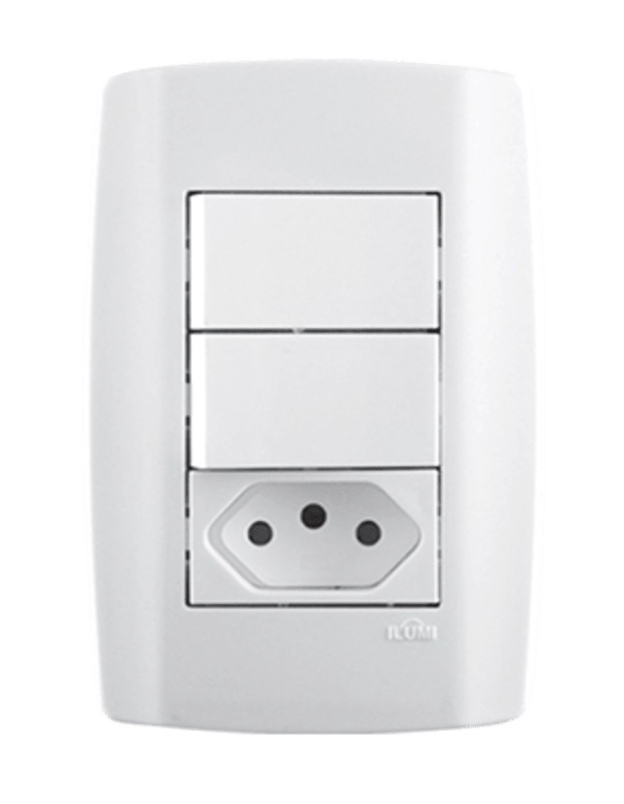 Interruptor Slim 2 Tecla Simples + Tom 10a 80210 Ilumi - Unico