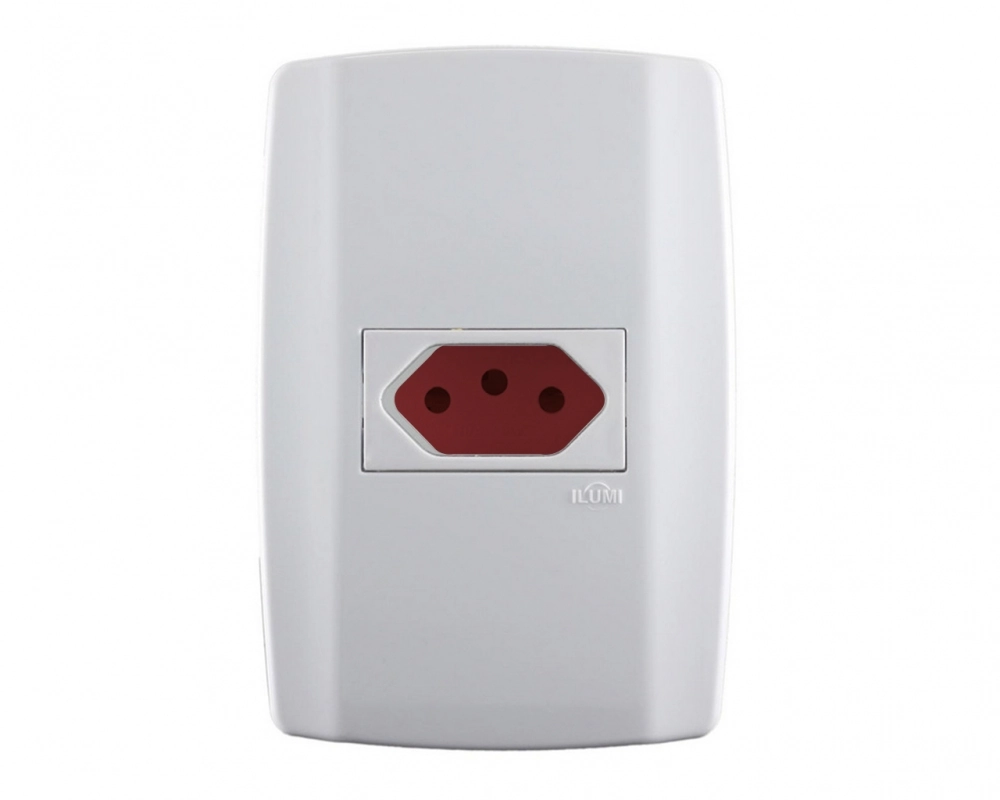 Tomada Ilumi Slim Tampa Vermelha C-pl Horiz 20a 250v 80152