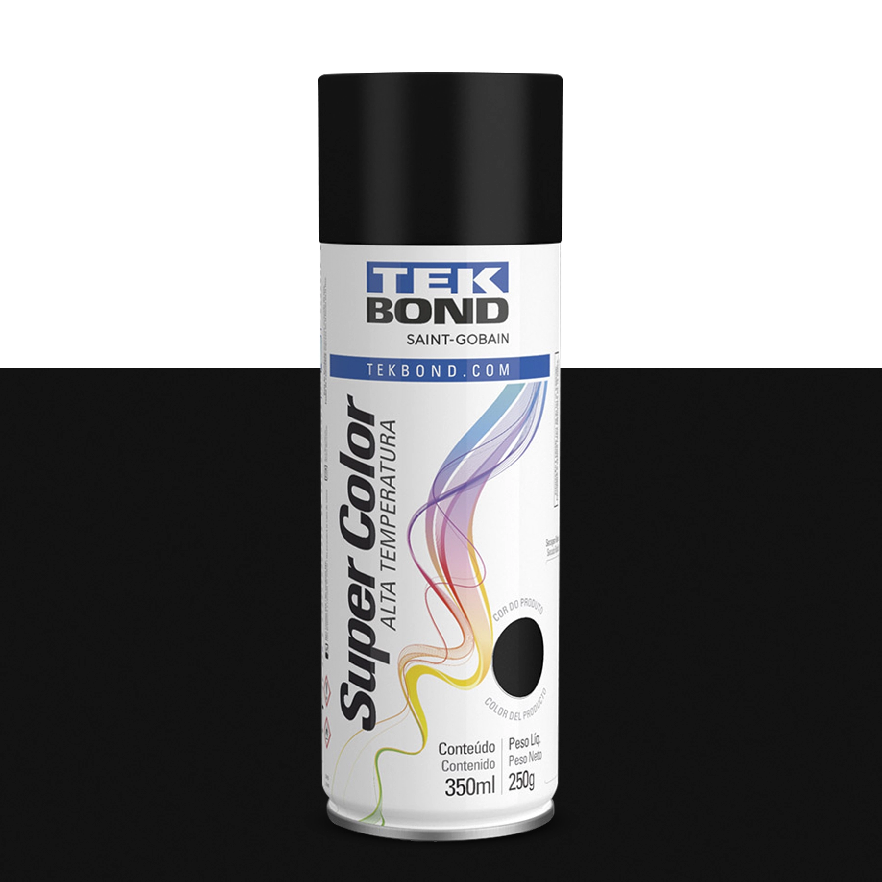 TINTA SPRAY PRETO ALTA TEMPERATURA 350ML TEK BOND