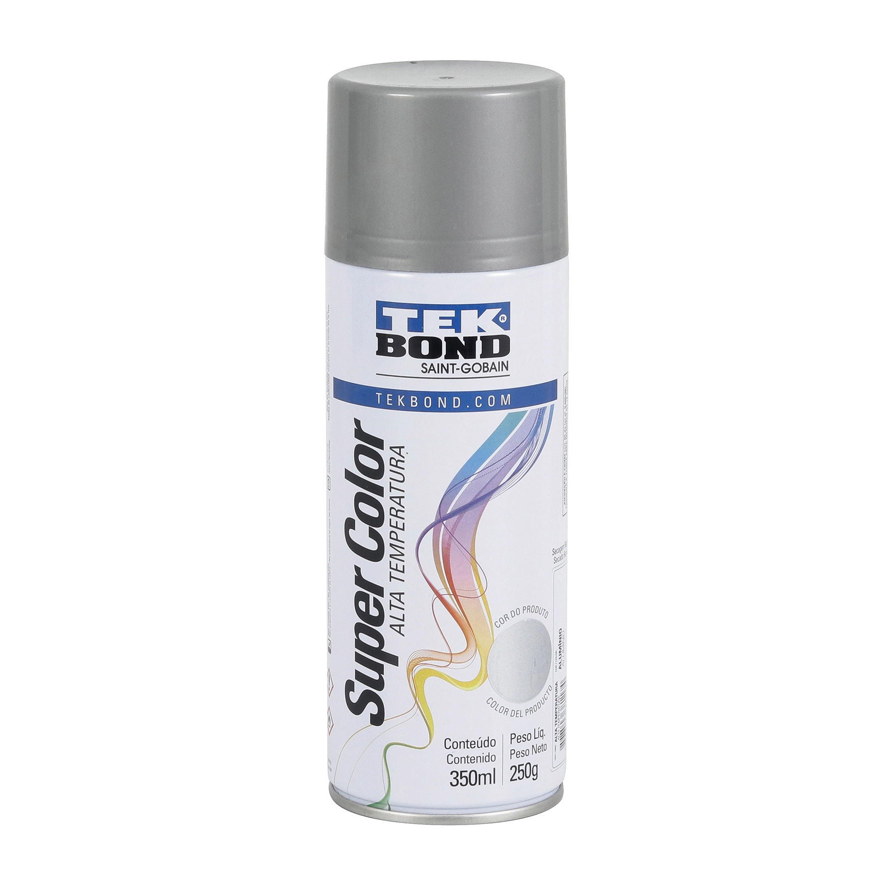 Tinta Spray Aluminio 350ml Alta Temperatura Tekbond