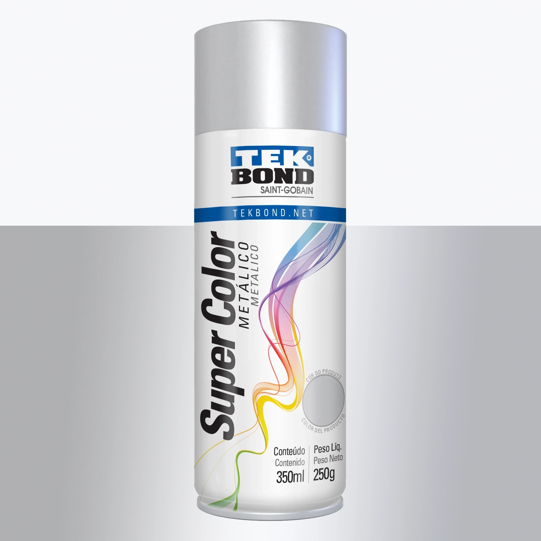 Tinta Spray Prata Metálico TekBond Super Color 350 Ml
