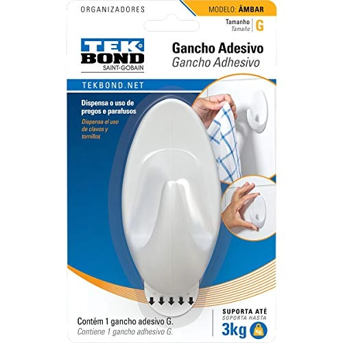 Gancho Ambar De Plastico Branco G
