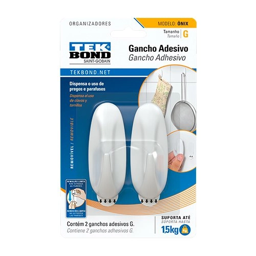 Gancho Onix De Plastico Branco G