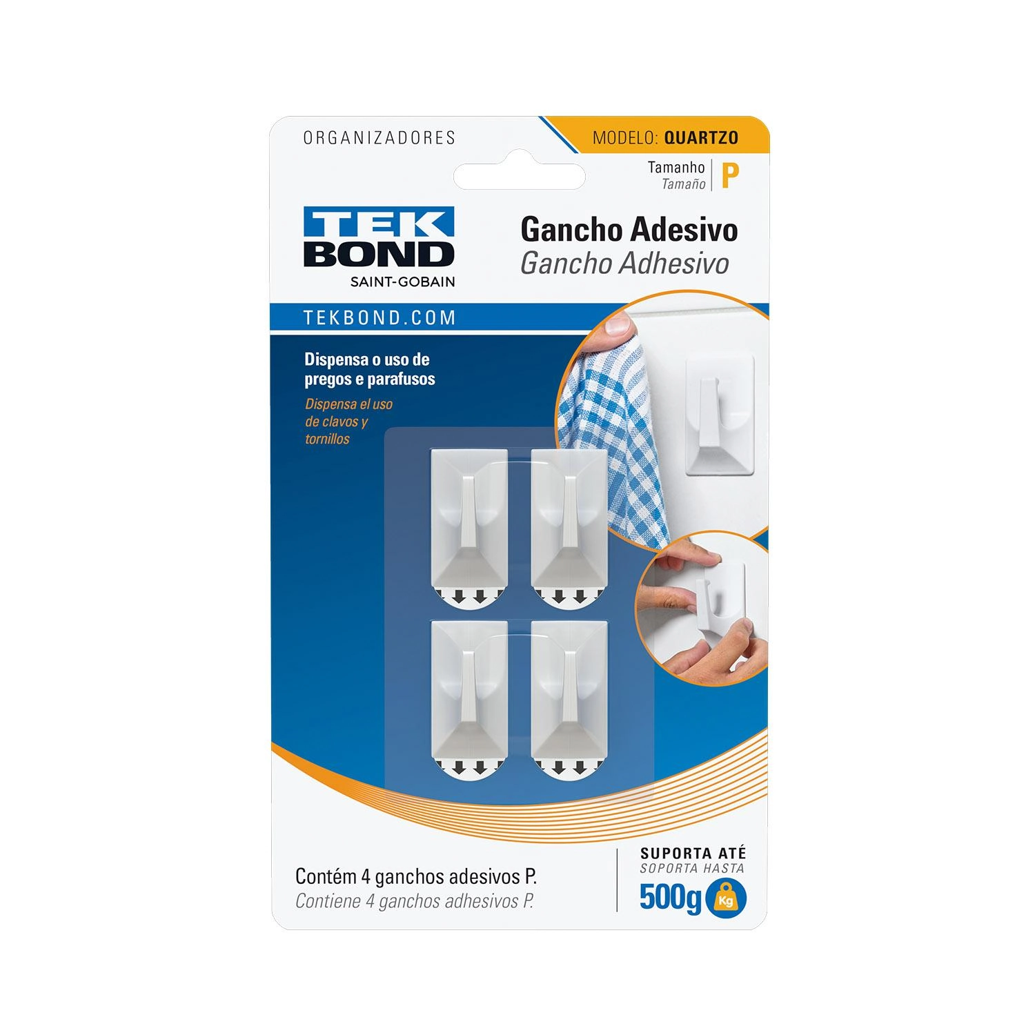 Gancho De Plastico Tekbond 1un Quartzo P
