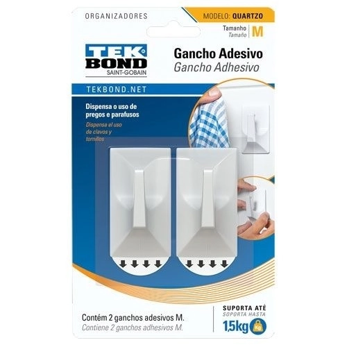 Gancho Quartzo Atb De Plastico Branco M