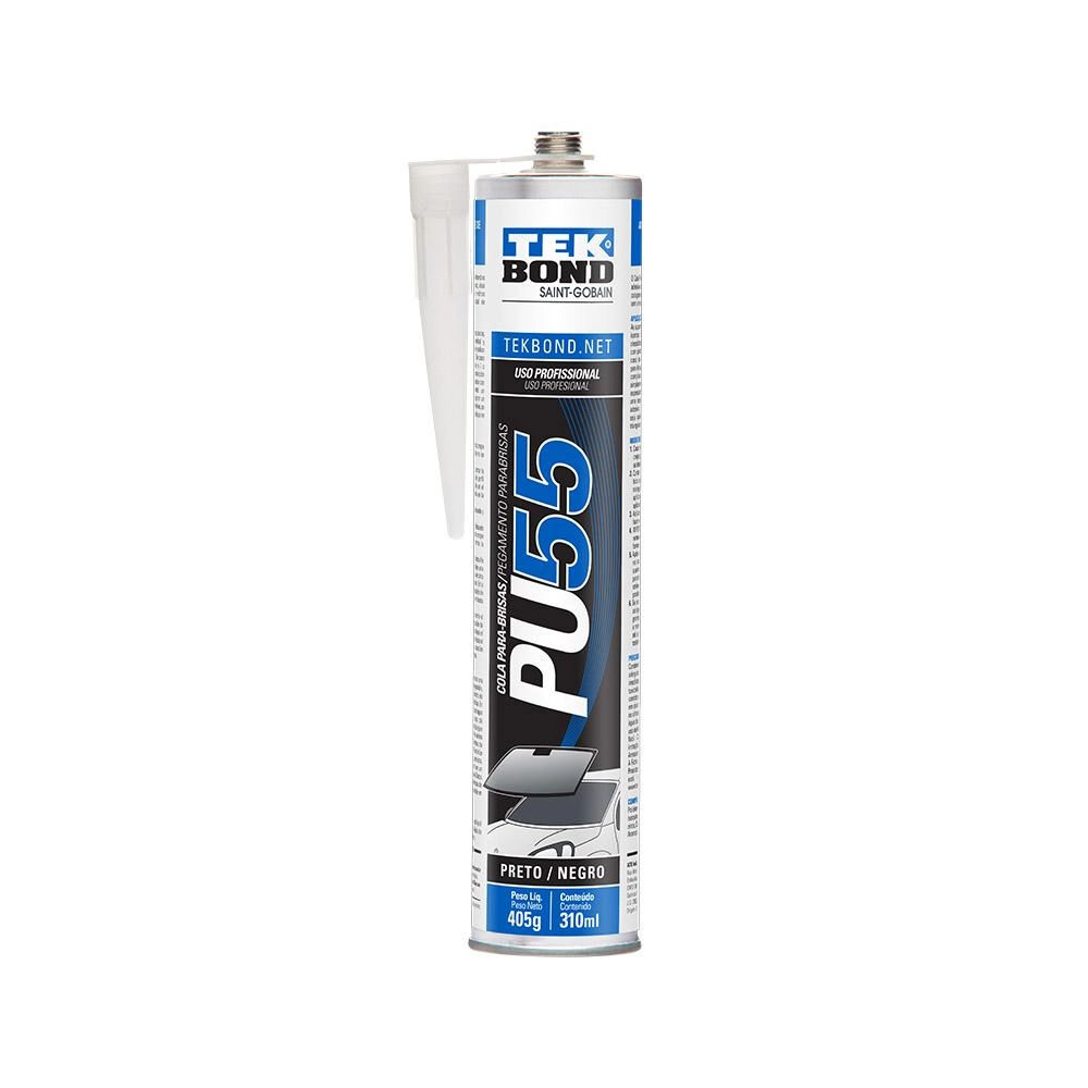 Pu55 - Cola Para-brisas - Preto 405g 310ml - Tekbond