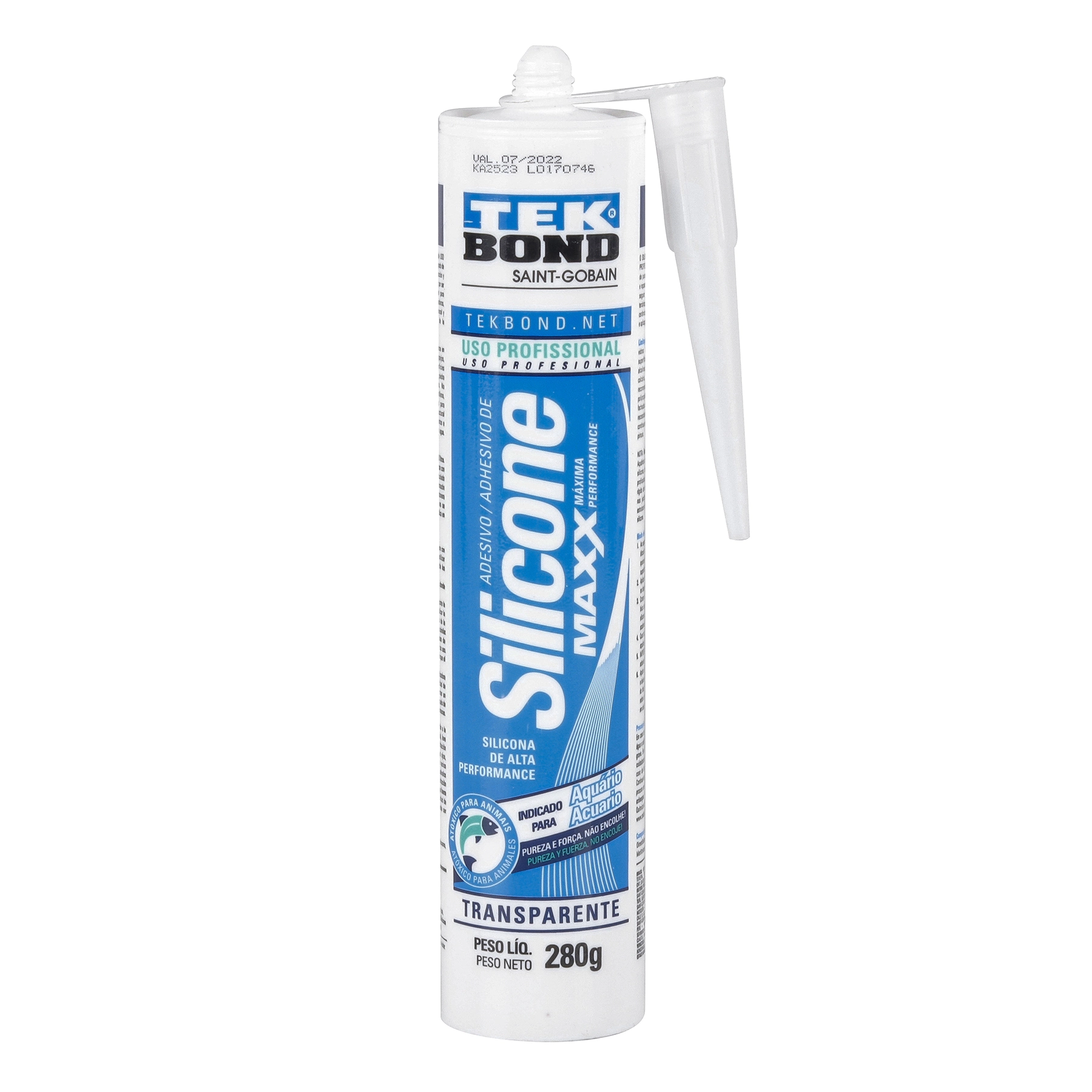 Silicone Acético para Aquário Transparente Tubo 280g Tekbond