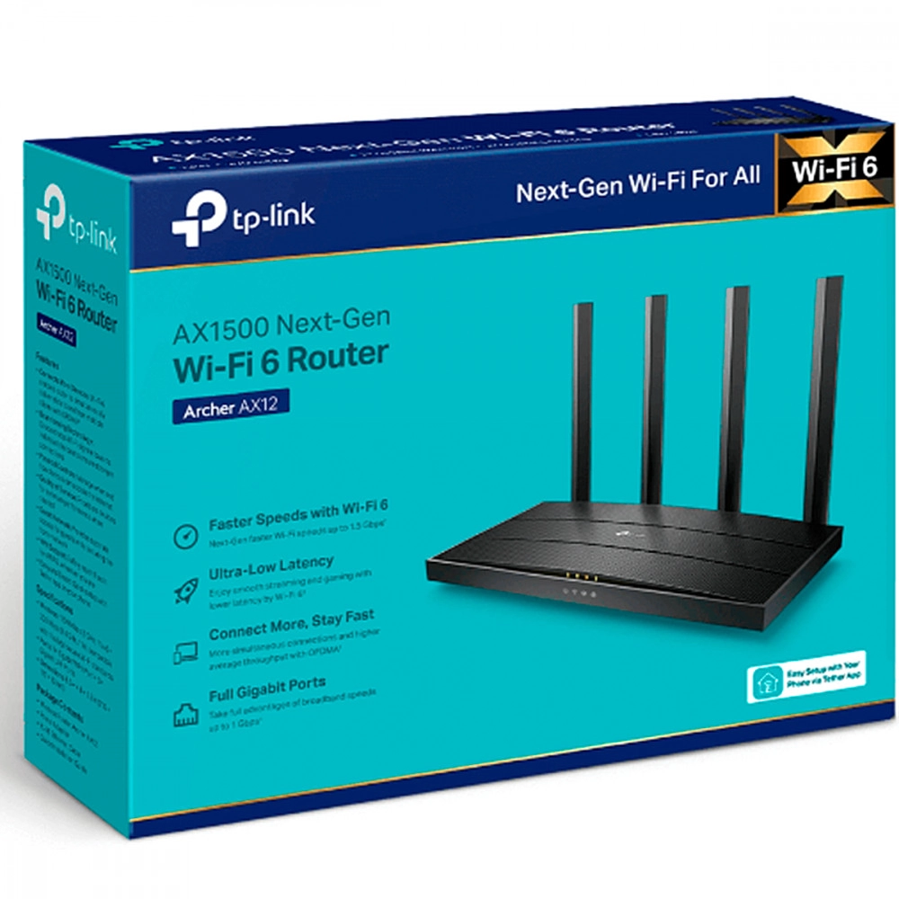 Roteador Tp-link Archer Ax12 Ax1500 Wireless Dual Band Wi-fi 6