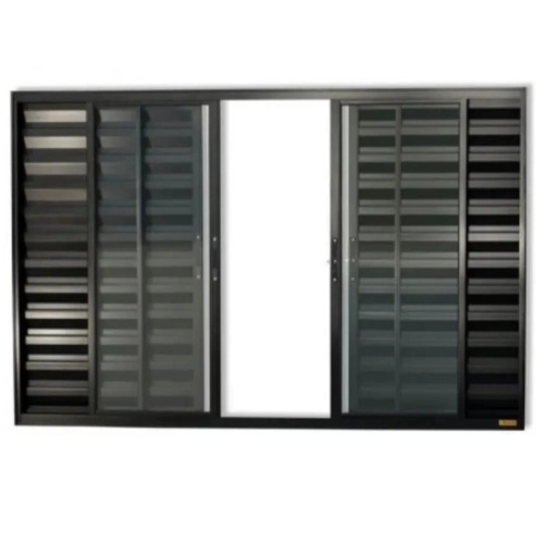 Janela Veneziana 6 Folhas 1,20x1,80 Alumínio Preto S/g