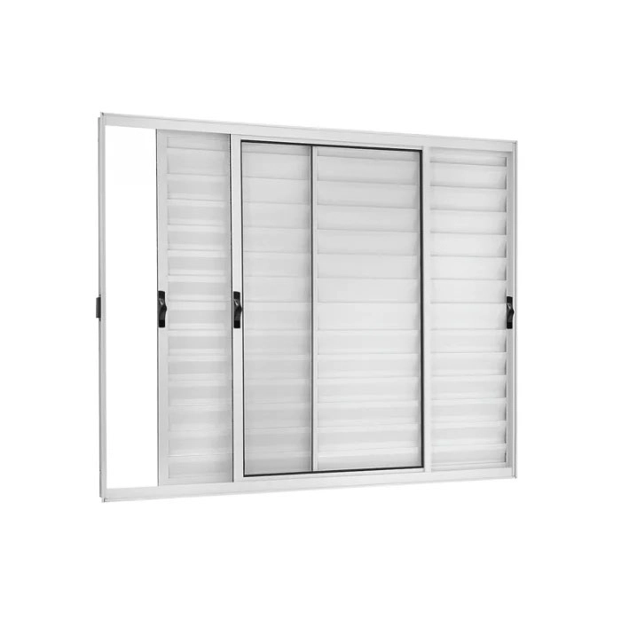 Janela Veneziana 3 Folhas Móveis 1,20x1,50 Alumínio Branco S/g