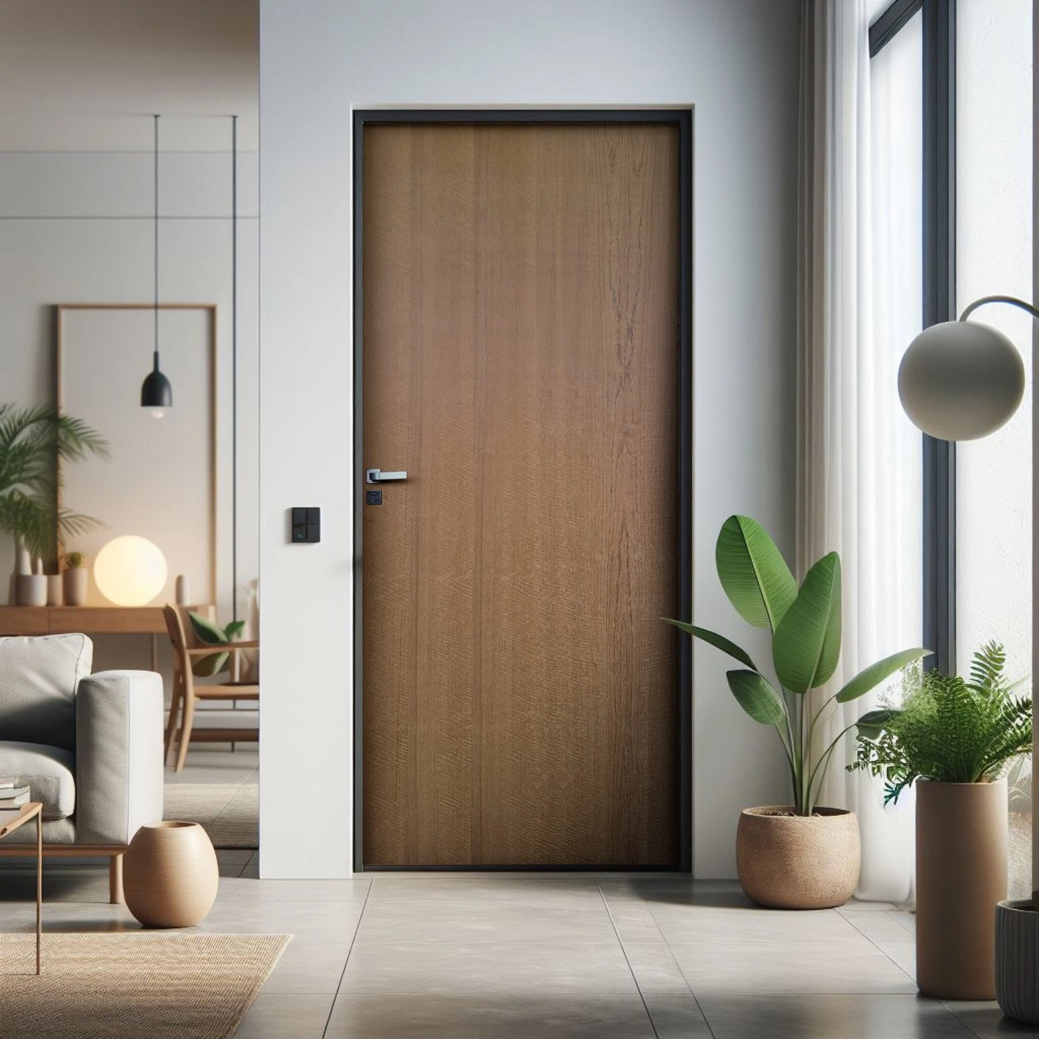 Folha De Porta De Madeira Imbuia 210x62cm Uniportas Natural