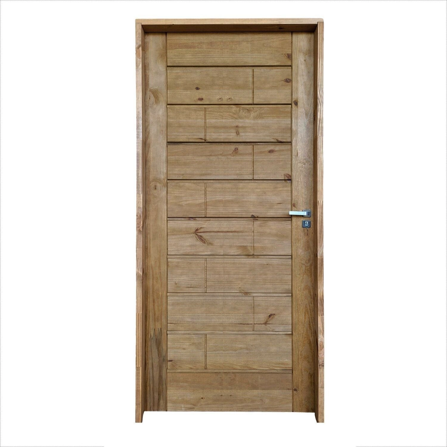 Kit Porta De Madeira Maciça 215x97cm Batente 16cm Ekos Abertura Esquerda Branco