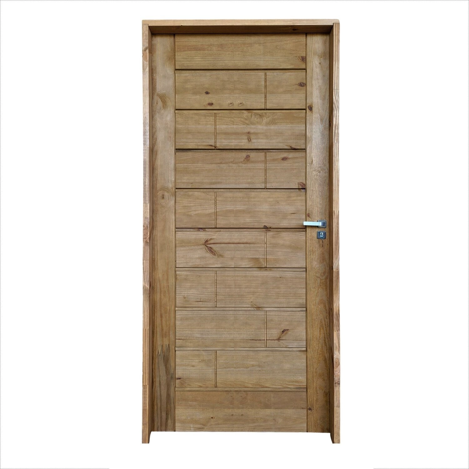 Kit Porta De Madeira Maciça 215x97cm Batente 18cm Ekos Branco