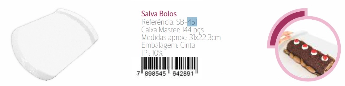Salva Bolos 31x223cm Sb 451 Kehome 1x1un