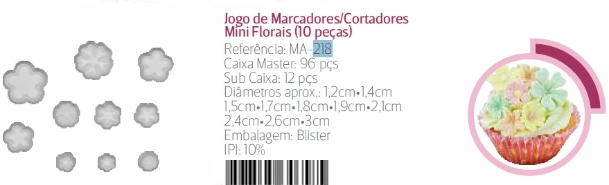 Kit Marcador Mini Florais 10 Pecas R.ma 218 Kehome