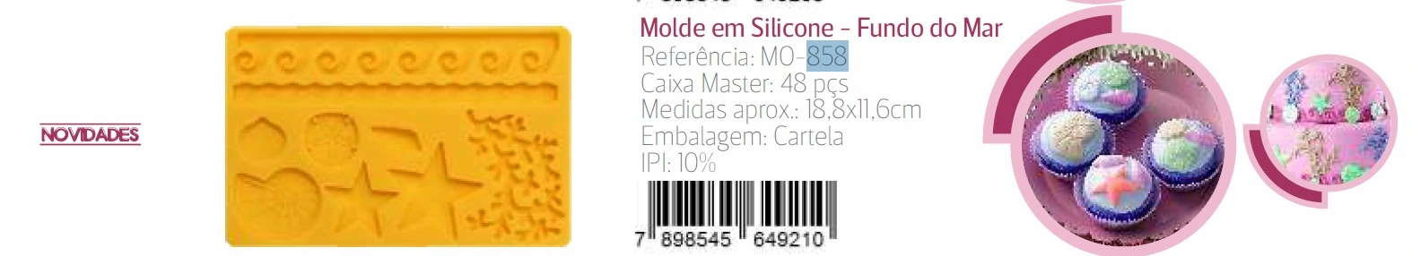 Molde Formato Fundo Do Mar De Silicone Ref.mo 858
