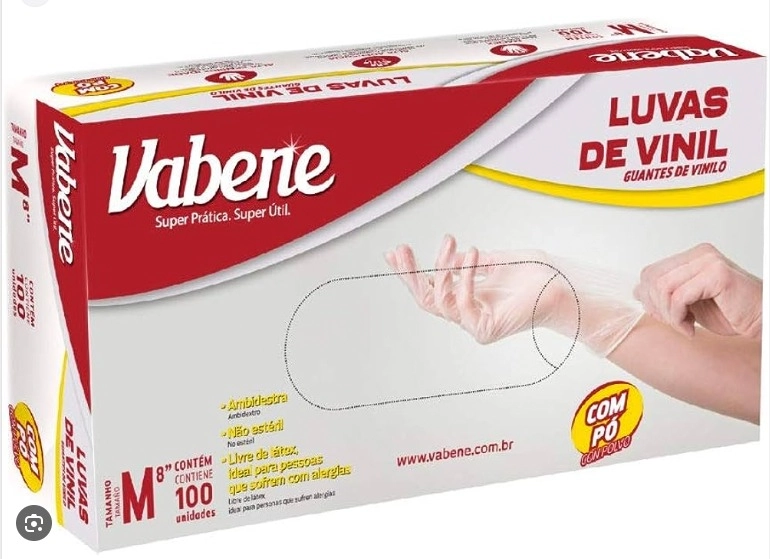 Loja Luva Vinil Va Bene P Uso Interno C/100