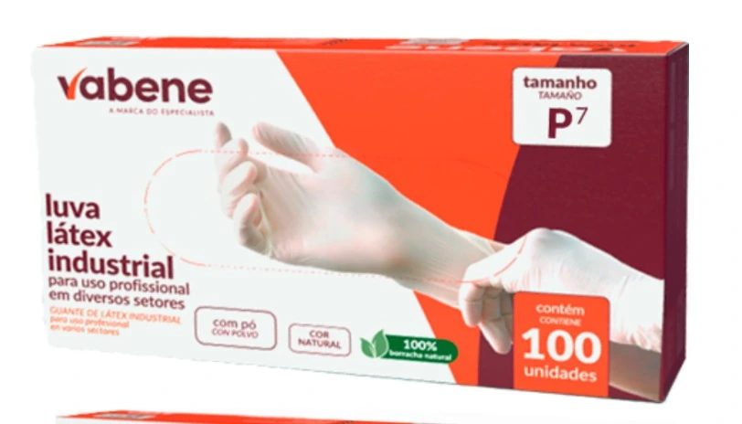 Luva De Látex Proteção Quim C/ Pó P 100un/box 10box/cx