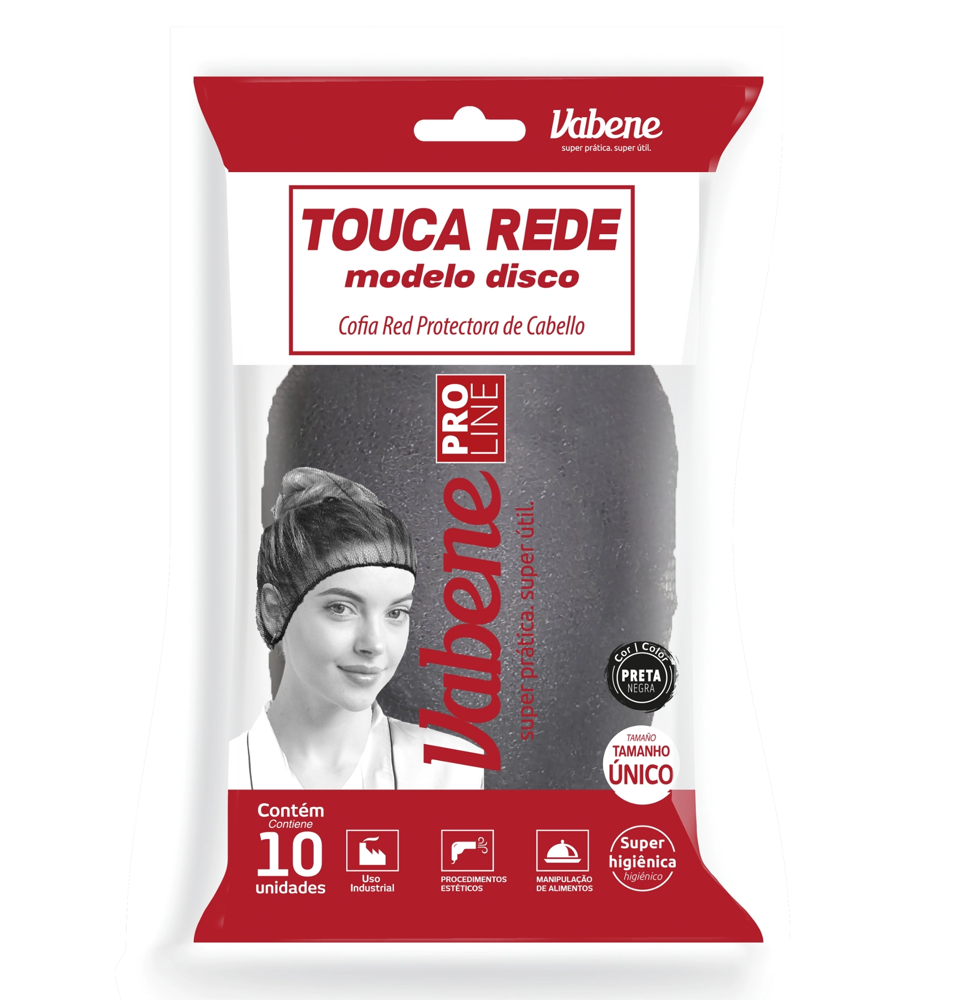 Touca Rede Vabene C/10und Preto Pacote