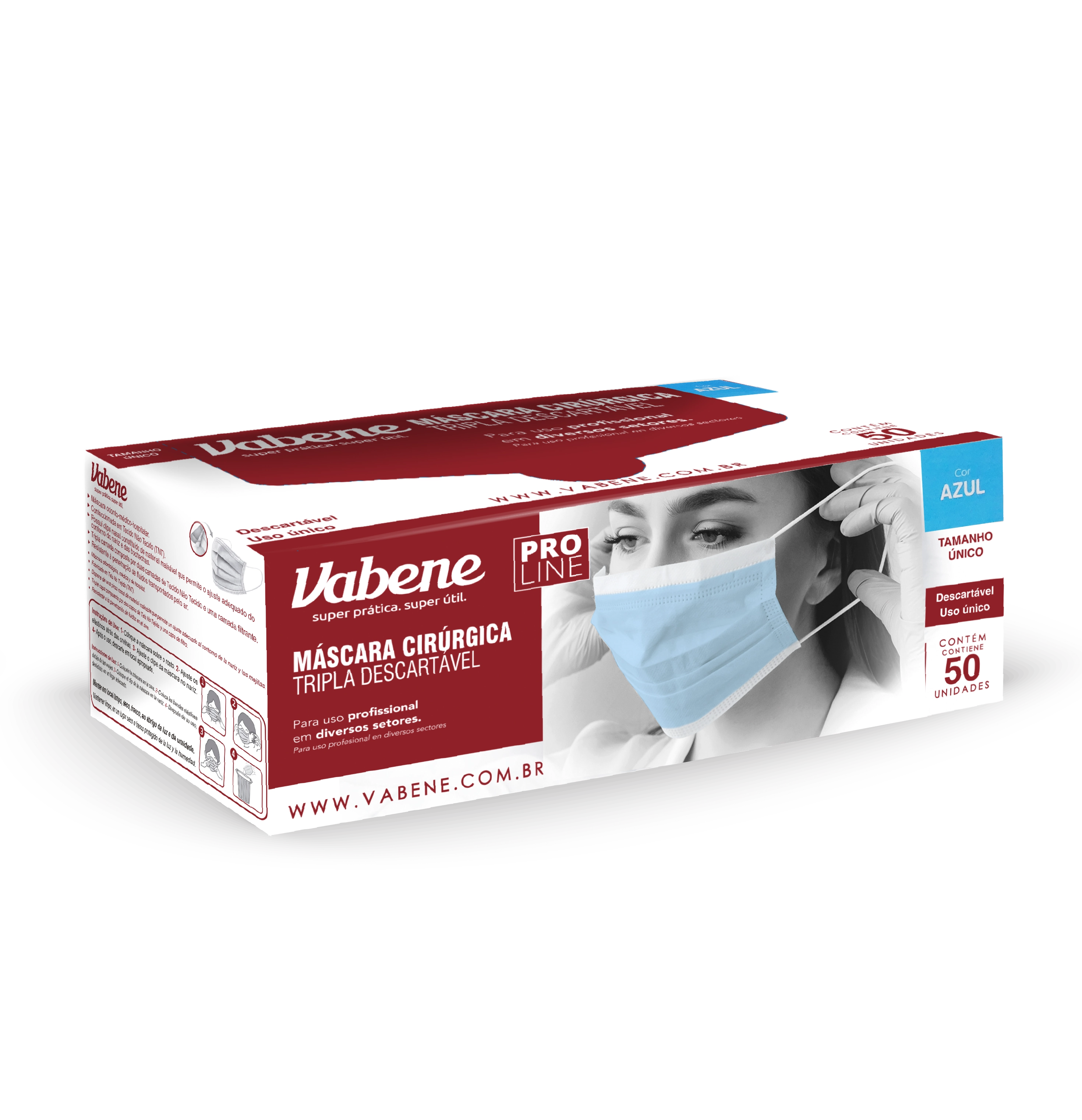 Mascara Vabene Tripla C/ Elast C/50 Azul