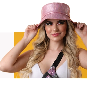 Chapeu Bucket Rosa 18cm Cromus