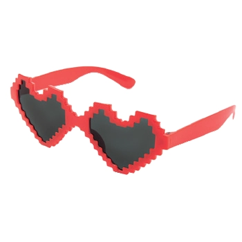 Oculos Escuro Coracao Pixel Vermelho Cromus