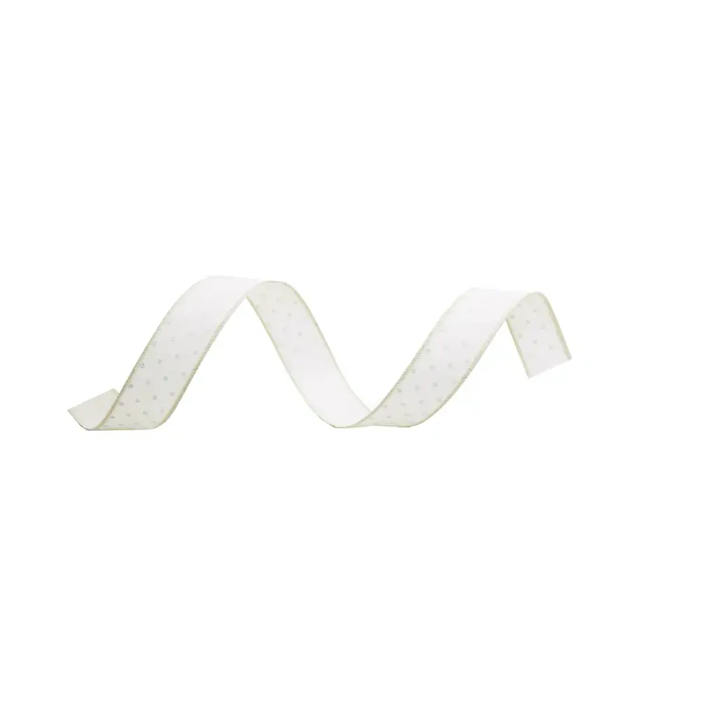 Fita Juta Aramada Poa Marfim/branco 3x914cm