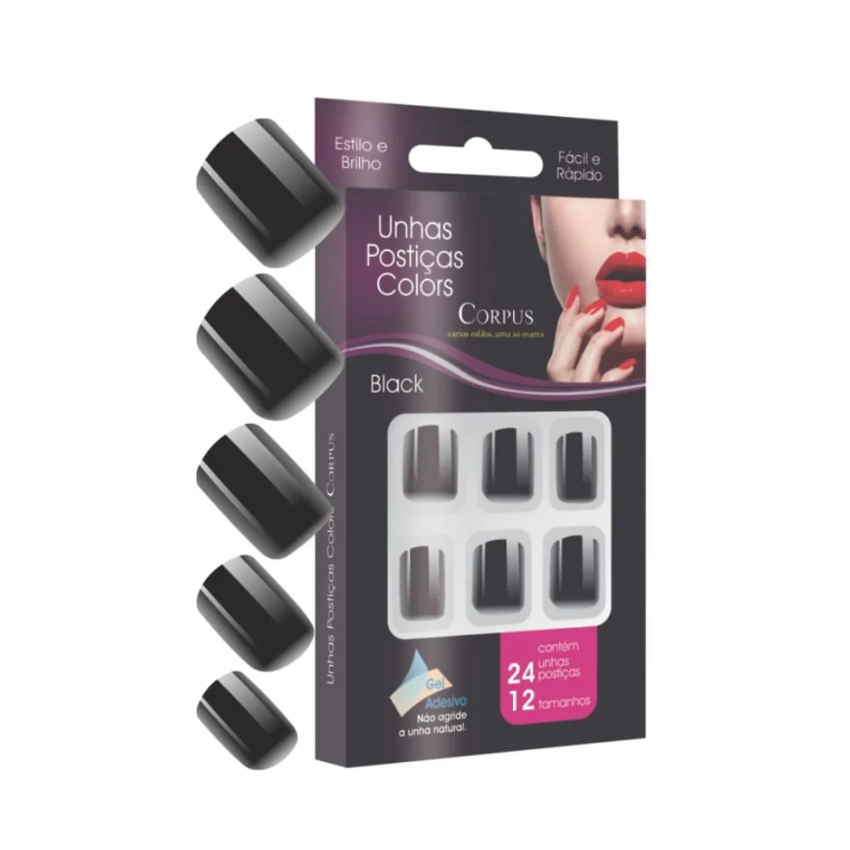 Unhas Ades.corpus Color Black 24/1un