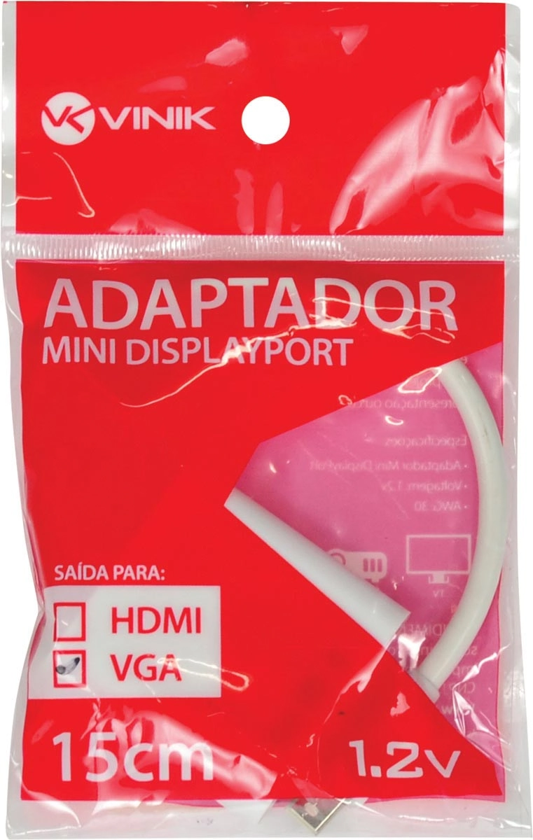 Adaptador Mini Displayport Macho X Vga Femea 15cm Amdp-vf15cm