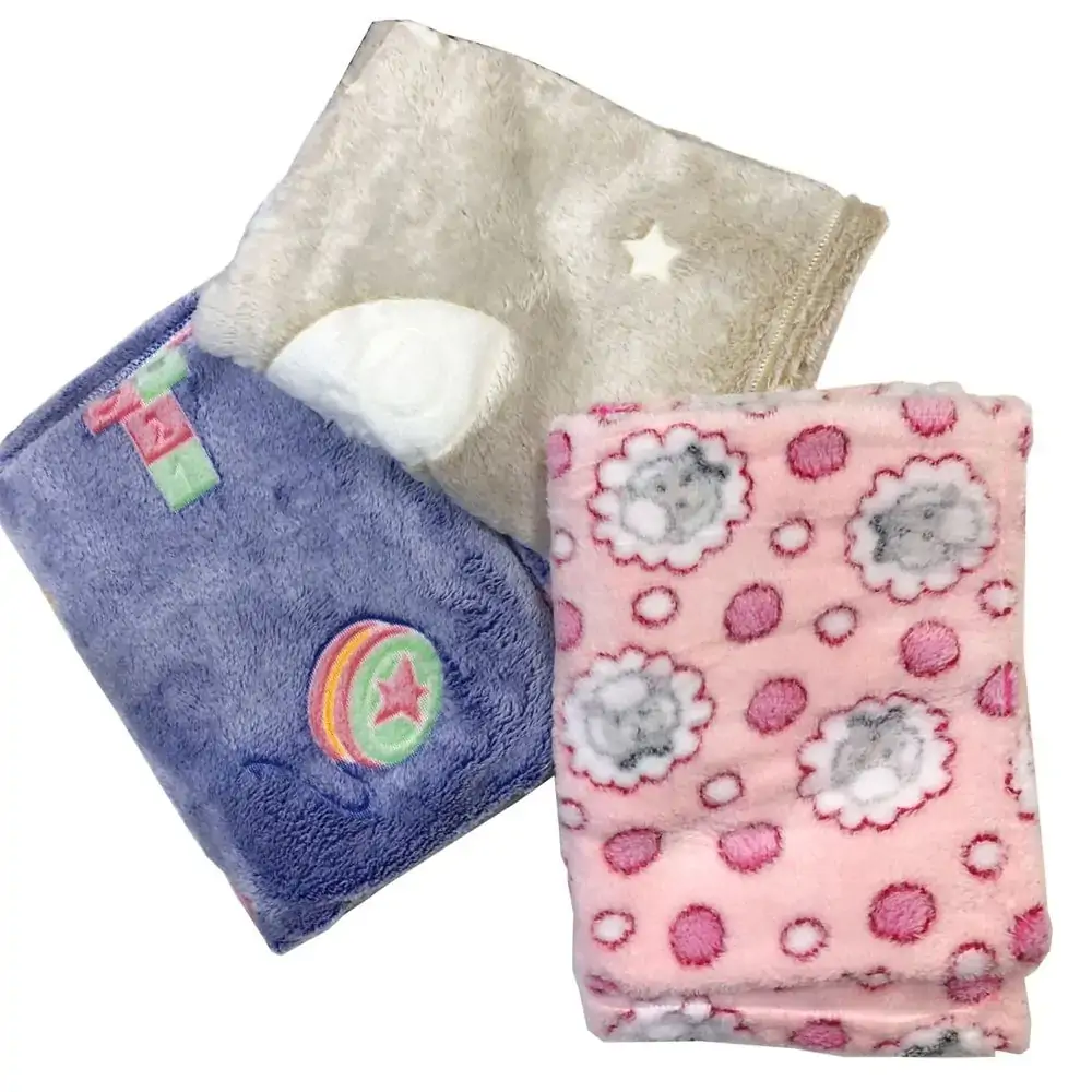 Manta Cobertor Para Bebê Tecido Antialérgico - Hannys Baby - Azul