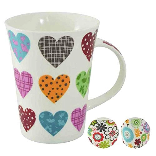 Caneca De Porcelana Coraçao/flores Rocie