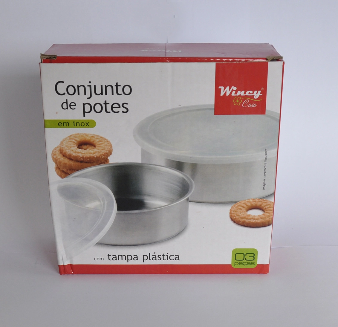 Conj Potes Inox C/tampa Wincy C/3