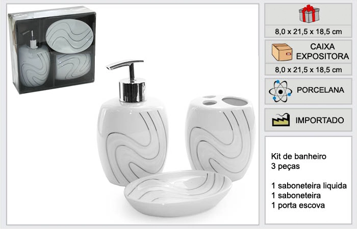 Kit Banheiro Ravi 3 Pcs Prb0129
